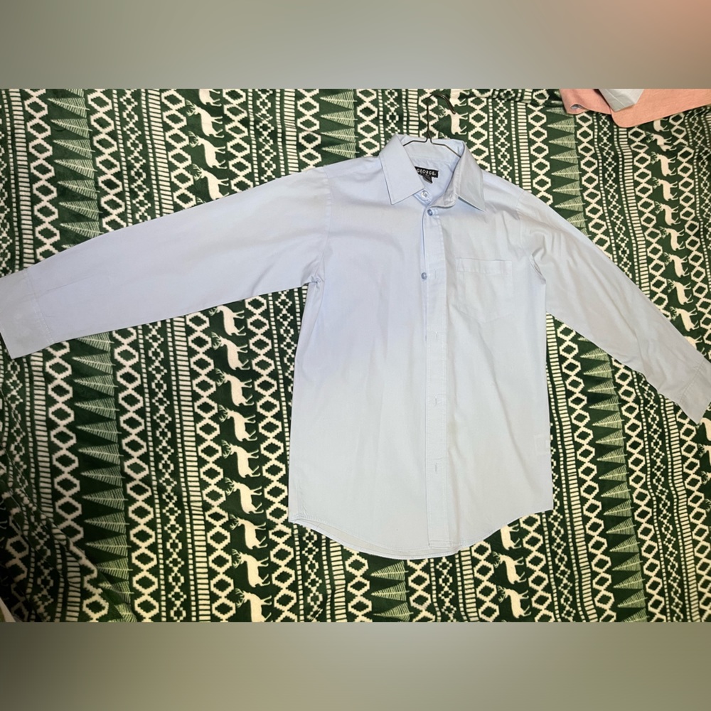 light blue blouse for kids is in good condition, soft and breathable. casual